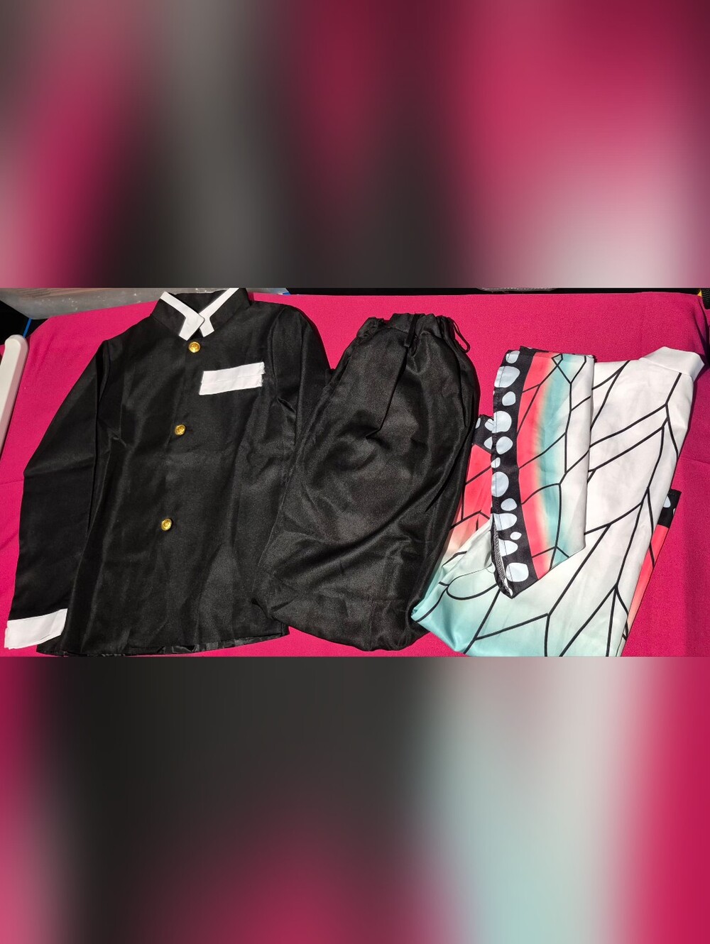 Anime Demon Kimetsu Kochou Shinobu Cosplay Kostuum Pruik Set Kimono Uniform
